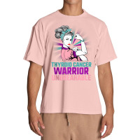 Thyroid Cancer Woman Warrior Purple Pink Ribbon Awareness Tank Top Urban Heavy T-shirt | Artistshot