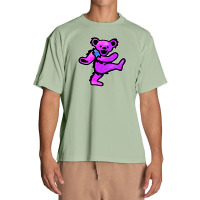 Pink Grateful Dancing Hippie Classic Rock Dead Bear Urban Heavy T-shirt | Artistshot