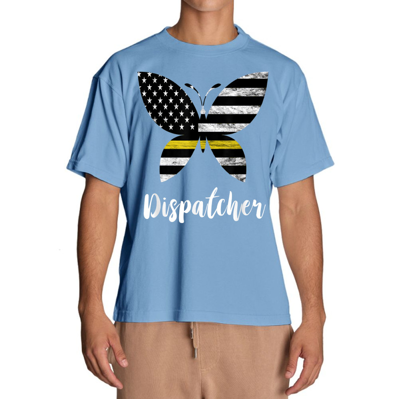 Dispatcher Usa America Flag Butterfly Freedom 911 Operator Urban Heavy T-shirt | Artistshot