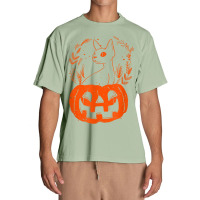 Halloween Pumpkin With Cat Halloween Party Urban Heavy T-shirt | Artistshot