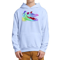 Alligator With Headphones And Sunglasses Urban Pullover Hoodie | Artistshot