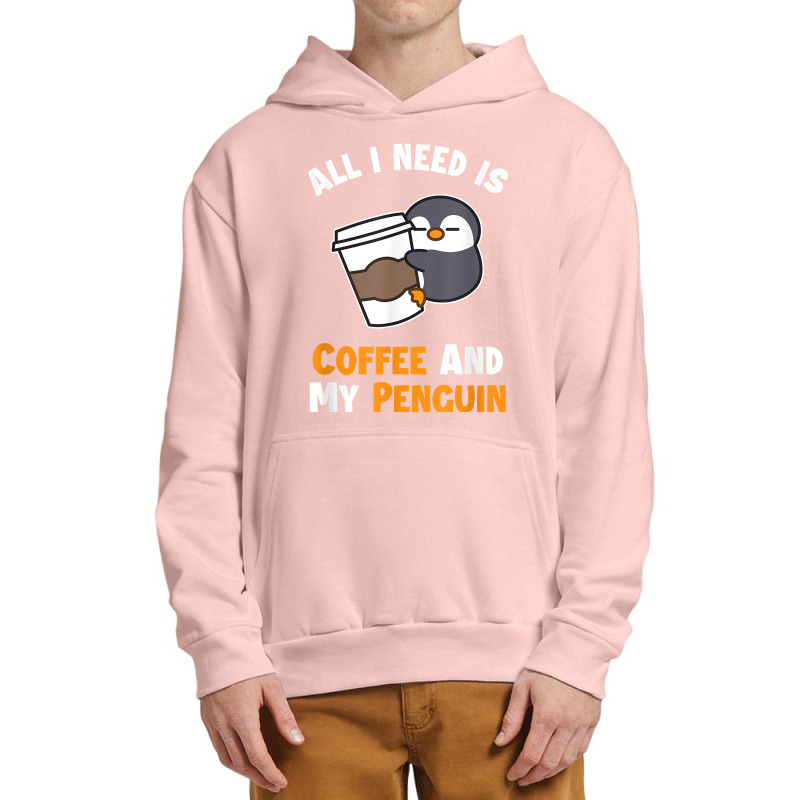 Coffee And My Penguin Sea Bird King Emperor Penguin Urban Pullover Hoodie by ImmanUnde | Artistshot