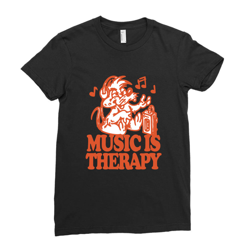 Music Is Therapy Ladies Fitted T-Shirt by Jasetas | Artistshot