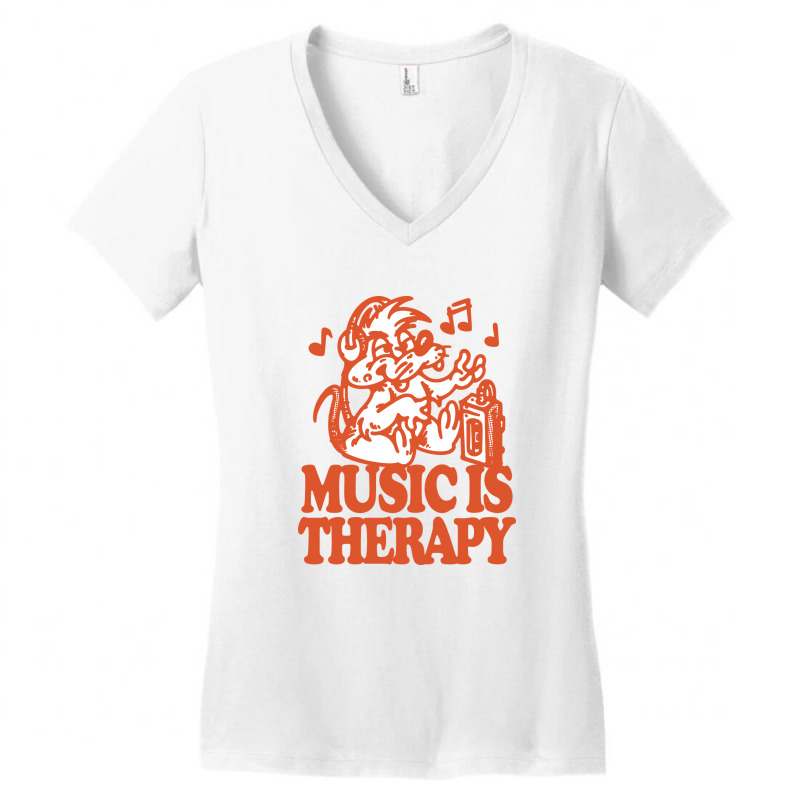 Music Is Therapy Women's V-Neck T-Shirt by Jasetas | Artistshot