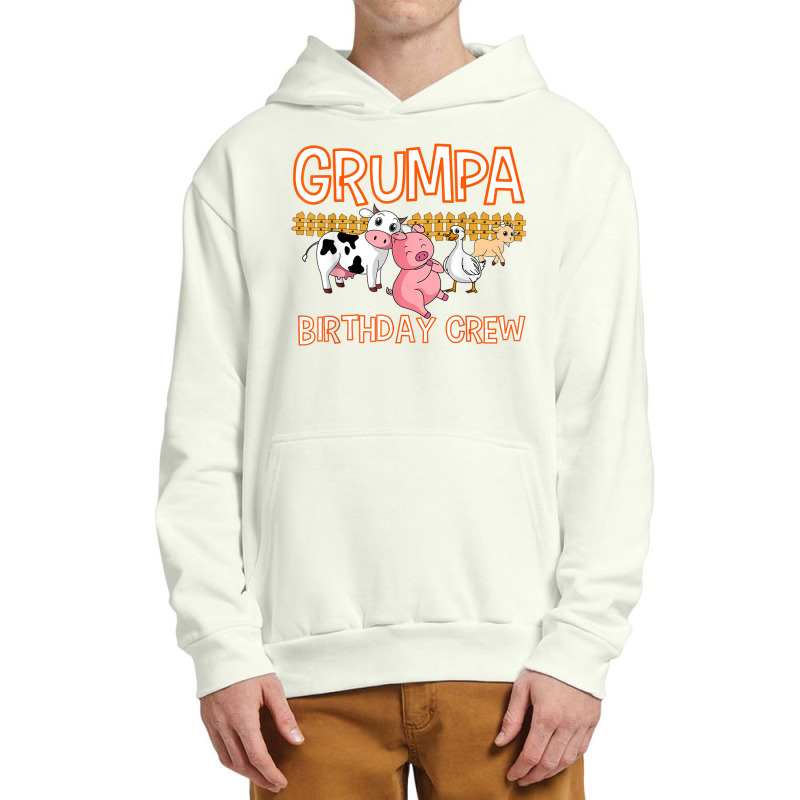 Grumpa Birthday Crew Farm Animal Bday Party Celebration Urban Pullover Hoodie | Artistshot