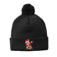 American Football Dabbing Santa Claus Football Christmas Lights Kids D Pom Pom Beanie | Artistshot