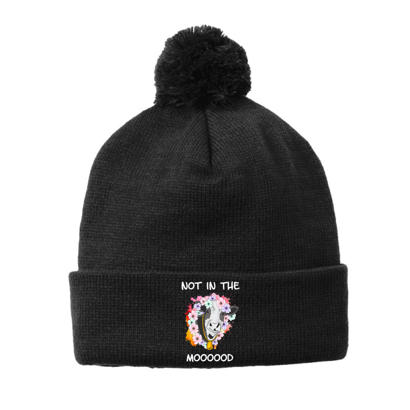 Cow Mooey Farm Farmer Farming Meat Milk Black Cows Heifer Daisy Cattle Pom Pom Beanie by stress | Artistshot