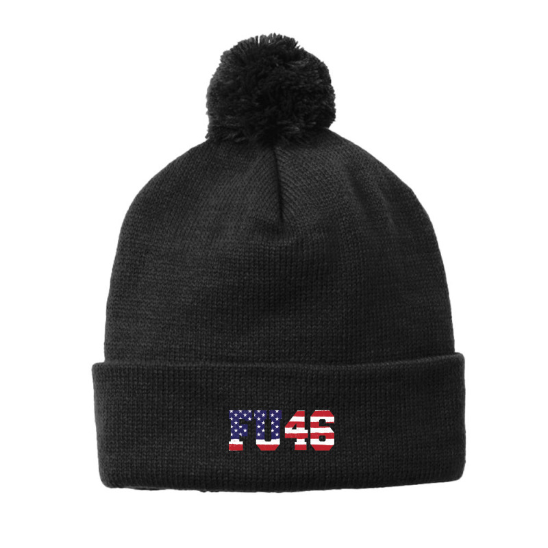 Fu46,fuck Biden 46 Usa Flag,fuck Biden Pom Pom Beanie by butuhbahu | Artistshot