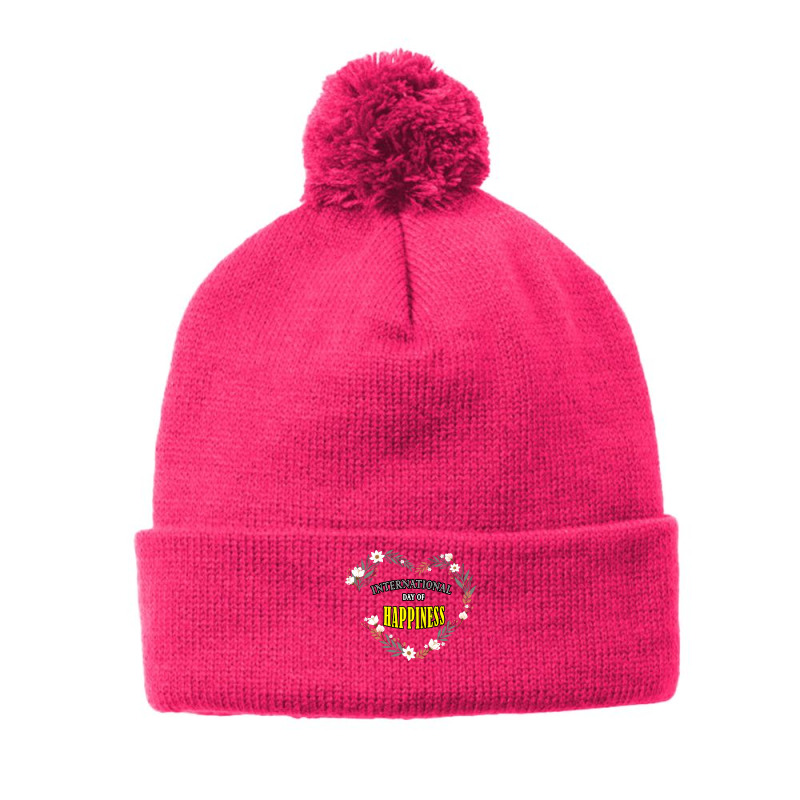 International Day Of Happiness T  Shirt International Day Of Happiness Pom Pom Beanie by trompeloise212 | Artistshot