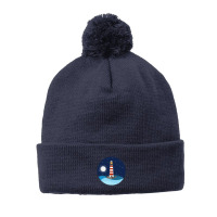 Illustration Of A Seascape And A Lighthouse At Night Pom Pom Beanie | Artistshot