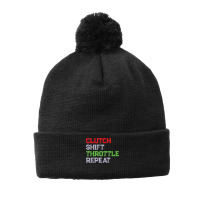 Clutch Shift Throttle Repeat Motorcycle Biker Gear Vintage T Shirt Pom Pom Beanie | Artistshot