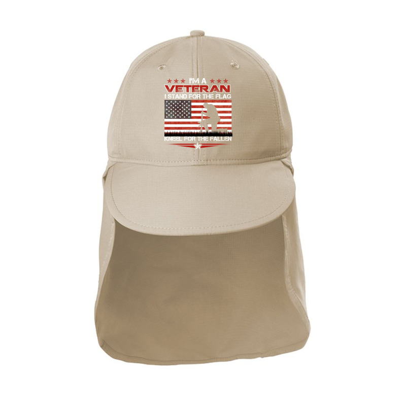 Stand For The Flag Kneel For The Fallen: Usa Veteran Sun Shade Cap by LisaSnyder | Artistshot