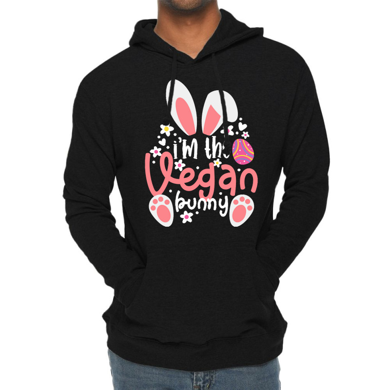 Vegan Design T  Shirt Bunny Ears I'm The Vegan Bunny Matching Easter V Lightweight Hoodie by handjacquelyn42 | Artistshot