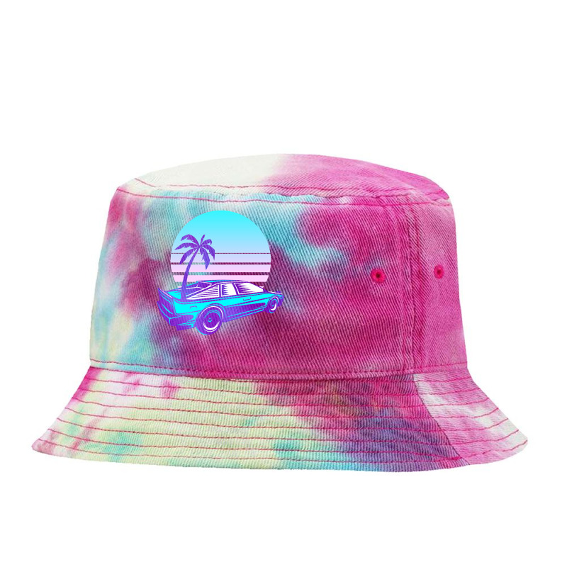 Synthwave T  Shirt Futuristic Car Retro Sunset Synthwave T  Shirt Tie Dyed Bucket Hat by gail93766 | Artistshot