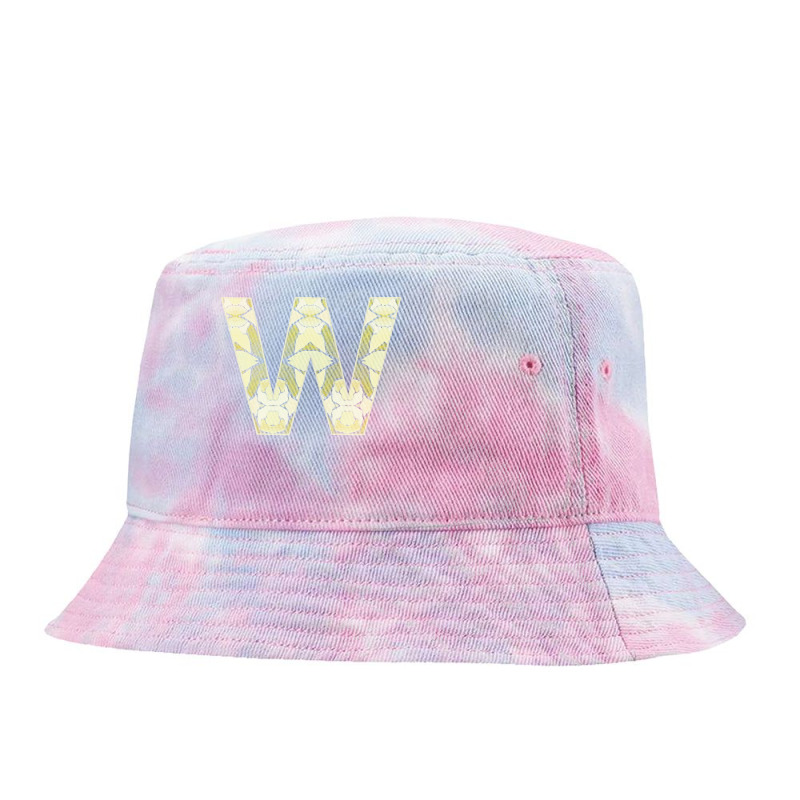 Letter W T  Shirt Letter W Monogram Olive Green Abstract Pattern Paint Tie Dyed Bucket Hat | Artistshot