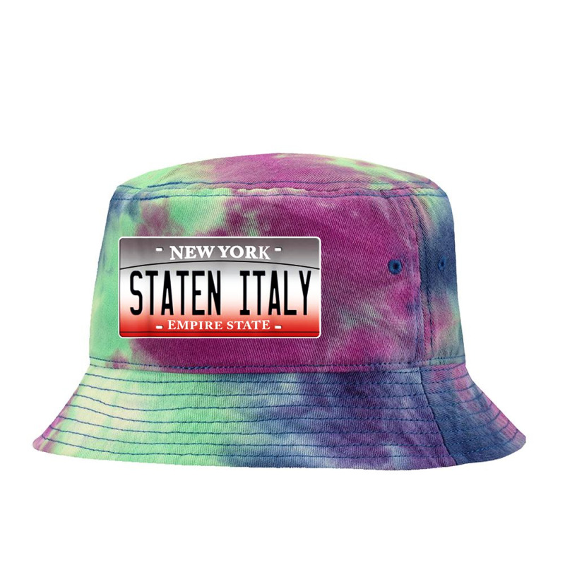 Funny Staten Italy Island Ny New York Italian American Tie Dyed Bucket Hat by Bulumata | Artistshot