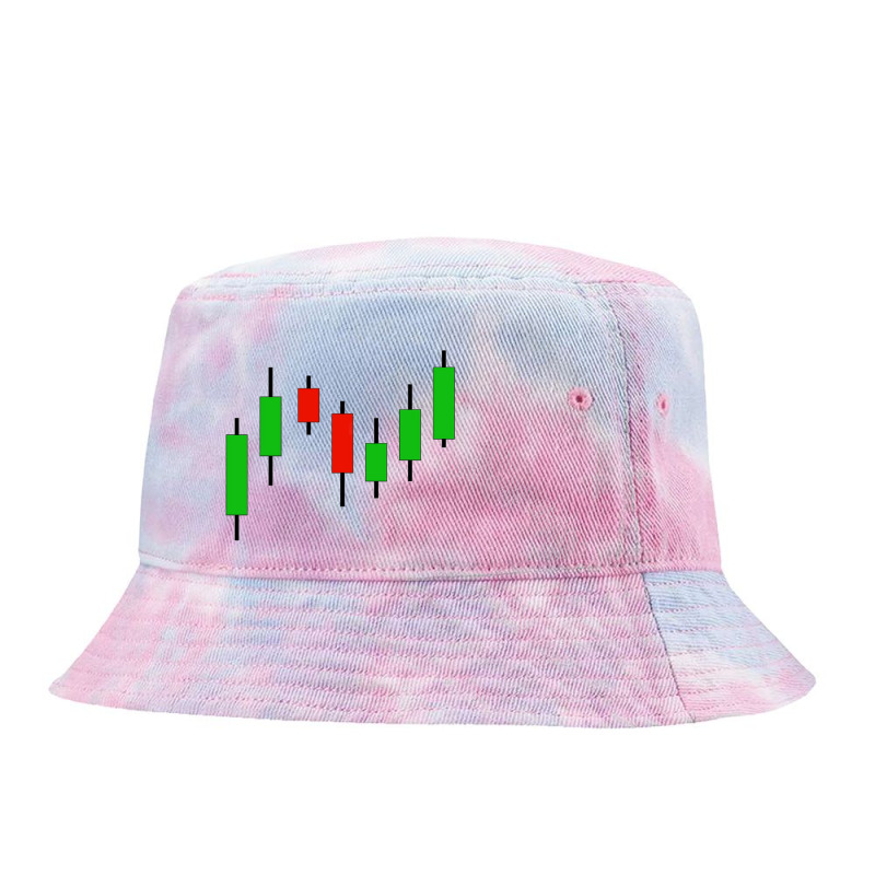 Candlestick Stock Market Graph Tie Dyed Bucket Hat by derrysello | Artistshot