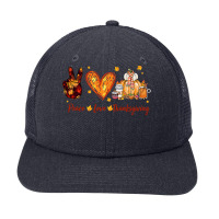 Peace Love Thanksgiving Autumn Season Pumpkin Coffee Lover T Shirt Snapback Trucker Cap | Artistshot