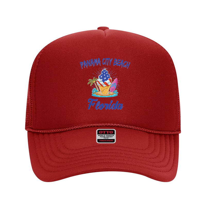 Mens Family Vacation Retro Ice Cream Florida Panama City Beach Foam Trucker Hat by WillyChamp | Artistshot