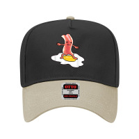 Kawaii Bacon Surfing On Fried Egg Breakfast Egg And Bacon For Fans Adjustable Baseball Cap | Artistshot