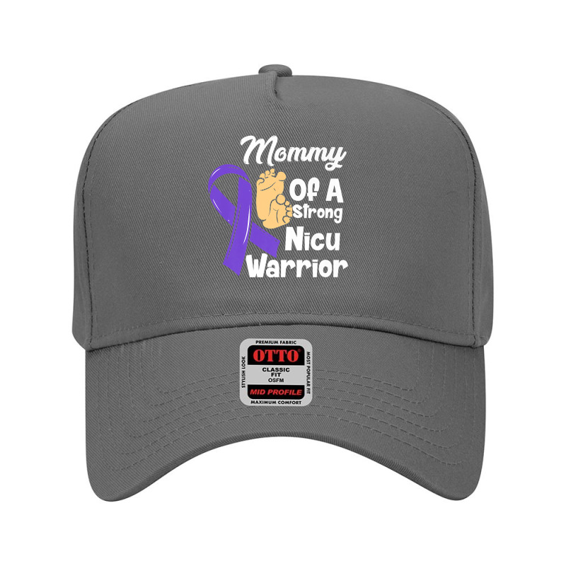 Mommy Of A Strong Nicu Warrior Baby Purple Ribbon Awareness Premium T Adjustable Baseball Cap | Artistshot