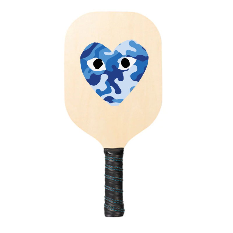 Heart With Eyes Blue Camo Pickleball Paddle | Artistshot