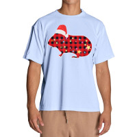 Red Buffalo Plaid Christmas Guinea Pig Xmas Lights Urban Heavy T-shirt | Artistshot