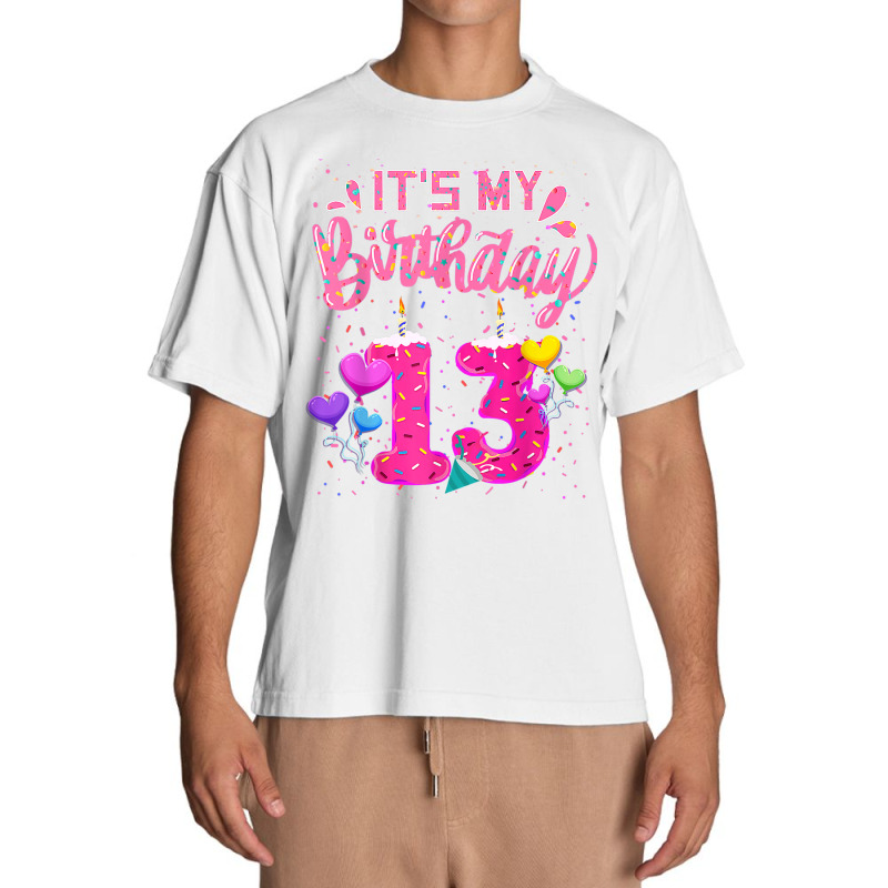 It's My 13th Birthday Doughnut Happy 13 Years Old Girl Kids Urban Heavy T-shirt | Artistshot