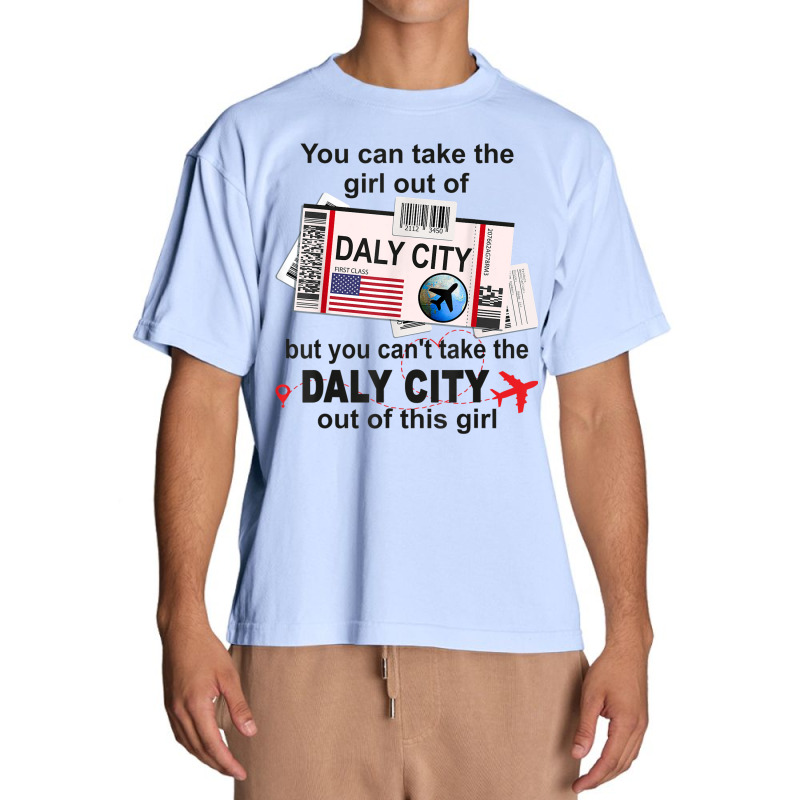 Flight Ticket Daly City   Girl From Daly City Boarding Pass Urban Heavy T-shirt | Artistshot