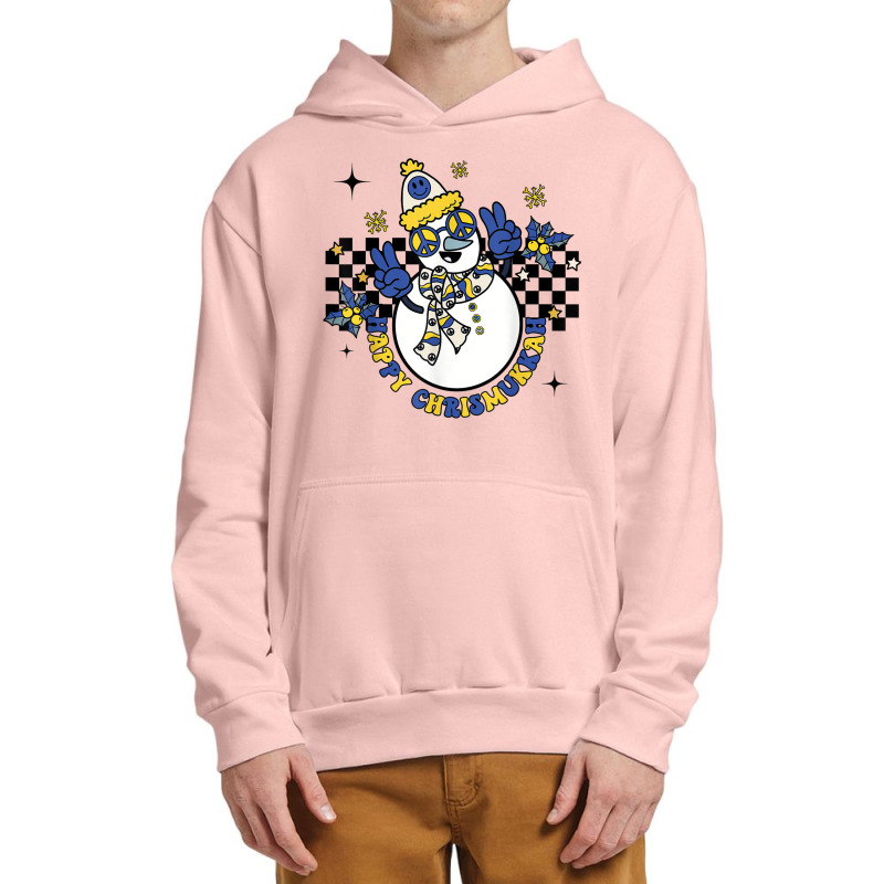 Retro Happy Chrismukkah Snowman Jewish Holiday Groovy Urban Pullover Hoodie | Artistshot