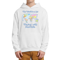 Funny World Is A Cat Playing Map Urban Pullover Hoodie | Artistshot