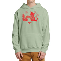 Red Japanese Dragon Aesthetic Grunge 90s Chinese Dragon Urban Pullover Hoodie | Artistshot