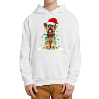 Yorkshire Terrier Christmas Santa Hat Xmas Color Lights Urban Pullover Hoodie | Artistshot