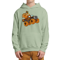 Thanksgiving Turkey Riding Monster Truck Boys Kids Urban Pullover Hoodie | Artistshot