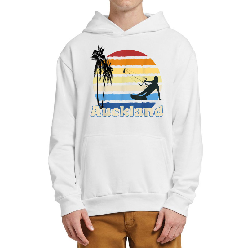 Auckland New Zealand Kitesurfing Kitesurfer Beach Urban Pullover Hoodie by Dapper | Artistshot