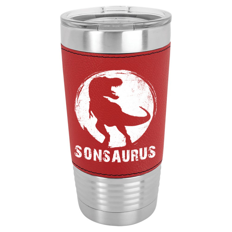 Sonsaurus T  Shirt Sonsaurus T Rex Dinosaur T  Shirt Leatherette Tumbler | Artistshot