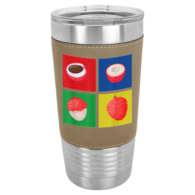 Retro Lychee Apparel Tropical Litchi Chinensis Fruit Lover T Shirt Leatherette Tumbler | Artistshot