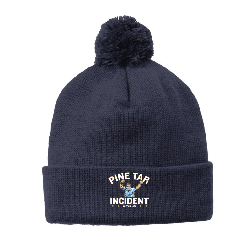 Officially Licensed George Brett   Pine Tar Incident T Shirt Pom Pom Beanie by valerietaverna | Artistshot