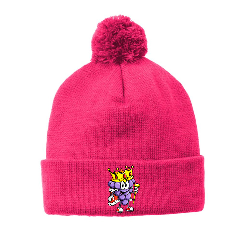 Winemaker Wine Lover Wine Drinker Grape With Crown T Shirt Pom Pom Beanie | Artistshot