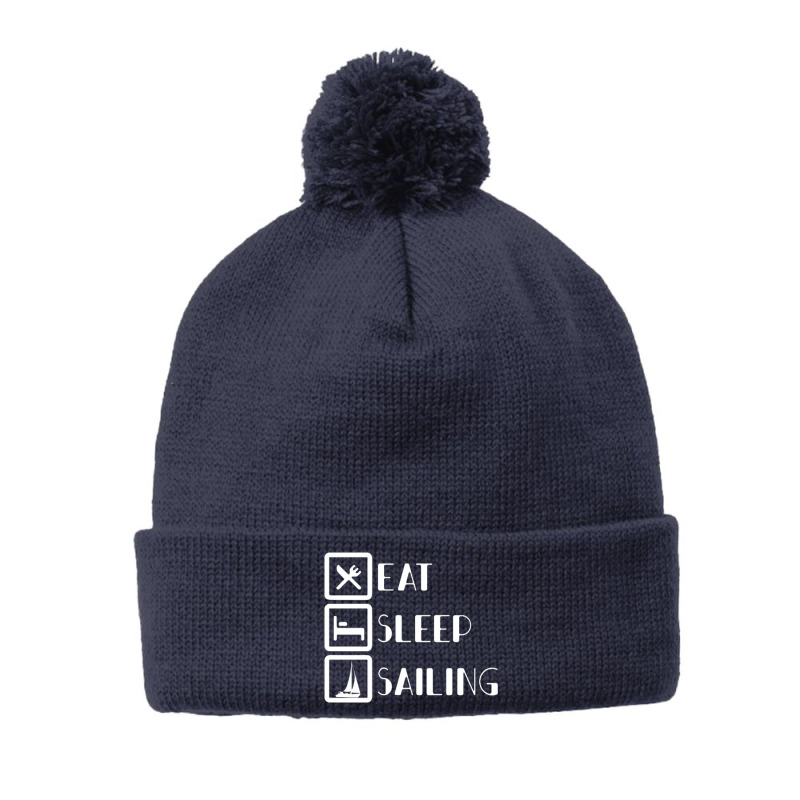 Eat Sleep Sailing For Dark Pom Pom Beanie | Artistshot