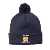 Long Island New York Bacon Egg And Cheese T Shirt Pom Pom Beanie | Artistshot