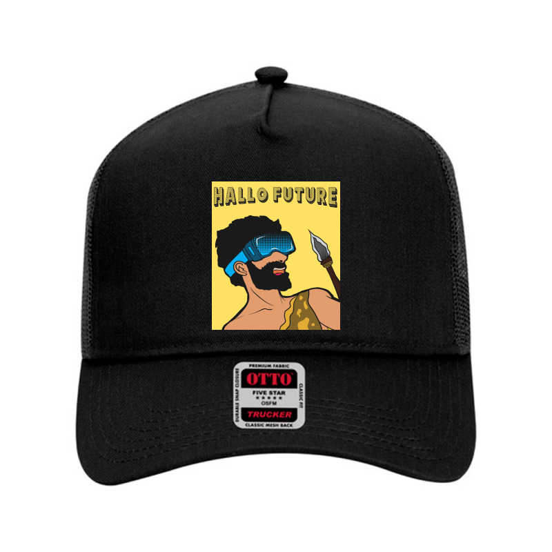 Hallo Future Mesh Back Trucker Hat by Spot Of merch | Artistshot