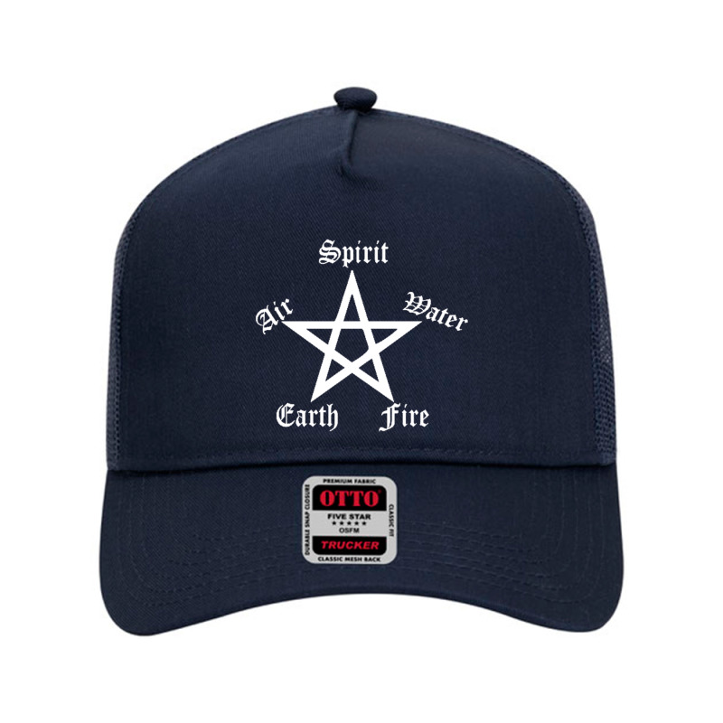 Elements Pentagram Womens Funny  Pagan Witchcraft Ladies Satan Mesh Back Trucker Hat by saterseim | Artistshot