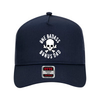 One Badass Bonus Step Dad Mesh Back Trucker Hat | Artistshot