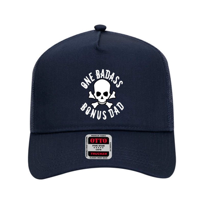 One Badass Bonus Step Dad Mesh Back Trucker Hat by KennethShop | Artistshot