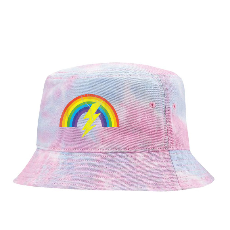 Rainbow Lightning Bolt Tie Dyed Bucket Hat by kamiatun | Artistshot