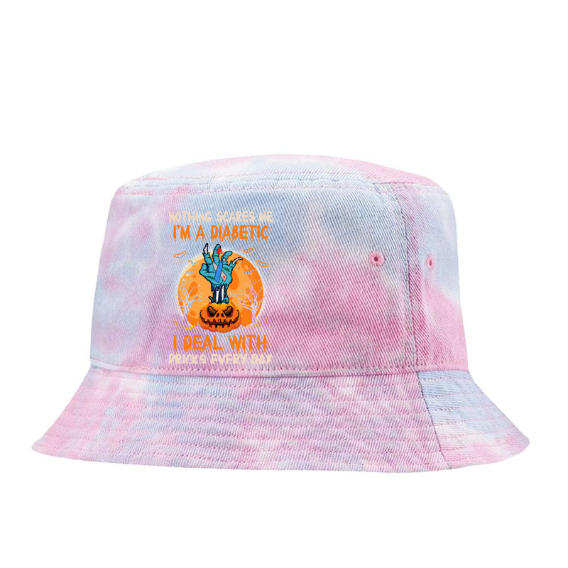 Diabetes Diabetic Nothing Scares Me Im A Diabetic I Deal With Pricks 4 Tie Dyed Bucket Hat by offensejuggler | Artistshot