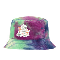 Butterflies Suspended In Geometric Gems Watercolor Sapphire And Amethy Tie Dyed Bucket Hat | Artistshot