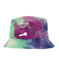 Retired Teacher Out Mic Drop Retirement End Of School Year T Shirt Tie Dyed Bucket Hat | Artistshot