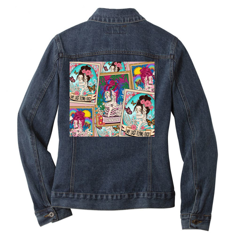 My Last Flying Fuck Ladies Denim Jacket by Oma's Magic World | Artistshot